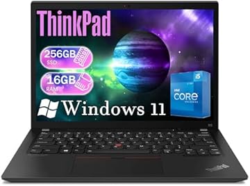 Lenovo ThinkPad X13 FHD Notebook PC, 10th Gen Intel Core i5-10310U, 16GB RAM, 256GB SSD, HDMI, Thunderbolt, ThinkPad Laptop Windows 11 Pro (Renewed)