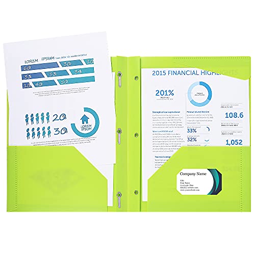 Infun Plastic Pockets Folders With Brads, Heavy Duty School Folders With Prongs And Pockets, Letter Size Multicolor Folders, 6 Pack #TOP2