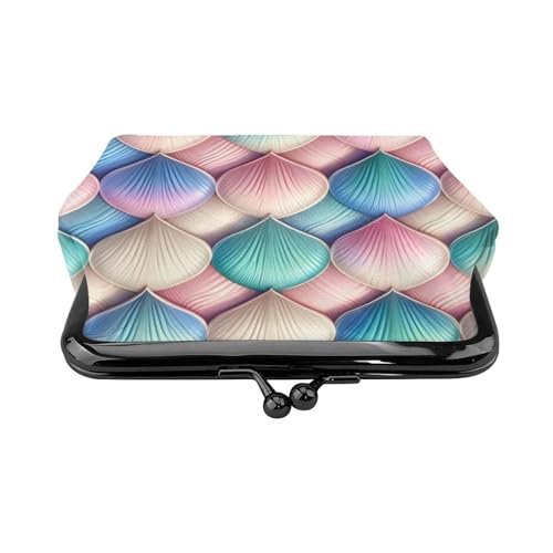 Pu Leather Buckle Coin Purse Magic-Mermaid-Fishscale-Pattern Girls Kiss-Lock Change Purse Wallets2