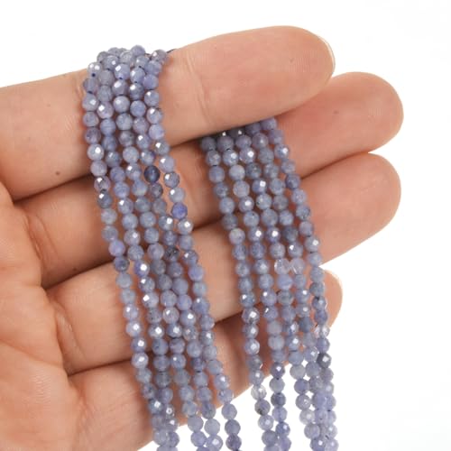 3mm Tanzanite Faceted Gemstone Round Loose Beads Strand 15.5-16" DIY Jewelry Making by Justinstones - Used condition - Image 2