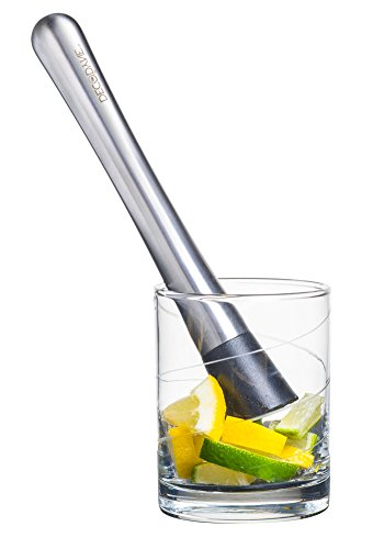 Cocktail Muddler - Stainless Steel - Grooved Nylon Head - Lifetime Guarantee - Create Delicious Refreshing Cocktails by Decodyne.
