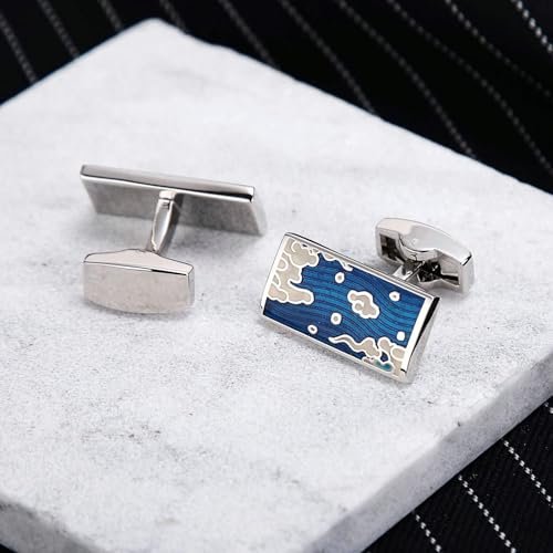 Gemelos de acero rectangulares para trajes de novio y padrino 5
