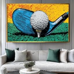 Décoration murale abstraite golf de qualité supérieure sur toile 50 x 75 cm