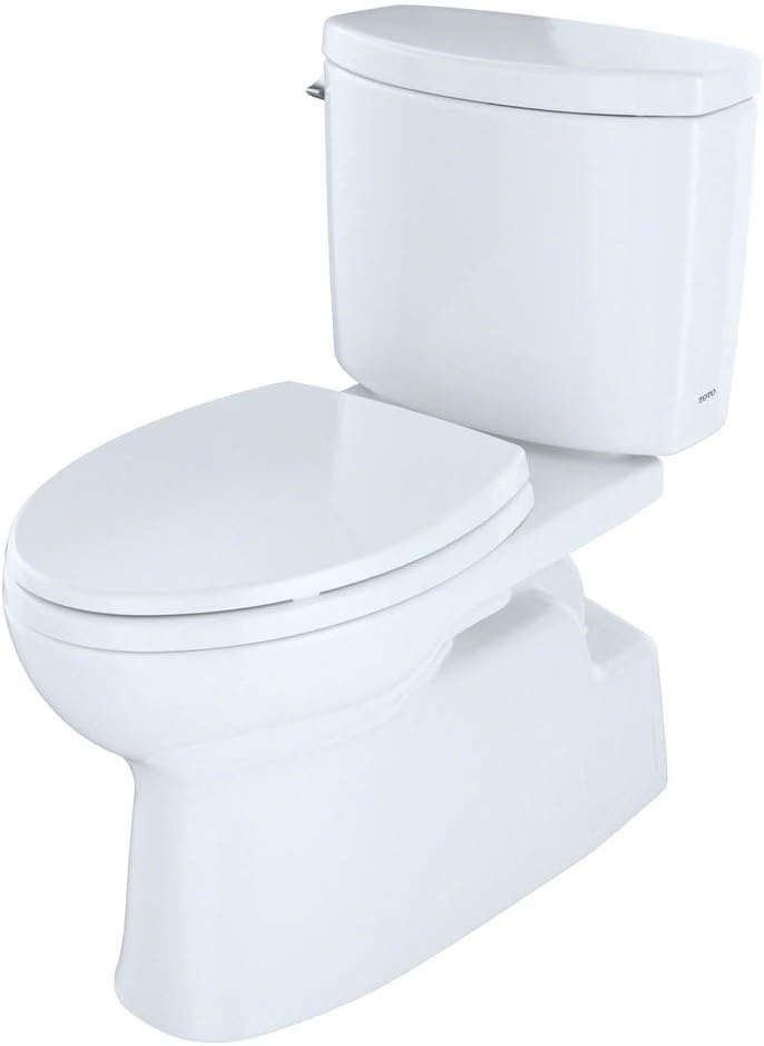 Toto CST474CEFGNo.01 Vespin II Two-Piece High-Efficiency Toilet, with SanaGloss, 1.28-GPF, Cotton, 12 Inch - - 