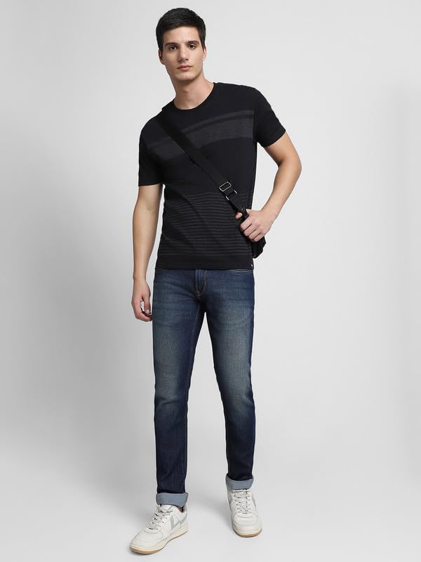 Image of Dennis Lingo Men's Cotton Solid Round Neck Slim Fit T-Shirts