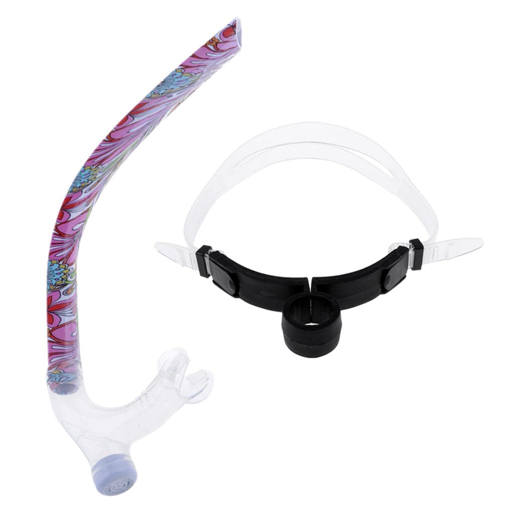 Snorkel de Buceo con Tubo de Respiración de Silicona Clip de Fijación Purga Central Resistencia Baja Adecuado para Entrenamiento de Natación