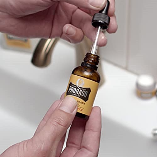Proraso Beard Oil, Wood & Spice, 30 ml, Bartöl mit Zedernholz & Zitrus-Duft, Bart Weichmacher pflegt Haut & Haar und schützt das Barthaar, Made in Italy - Image 5