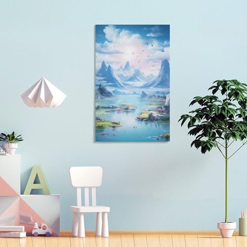 Affiche lacs et montagnes décoration murale salon moderne 40x60