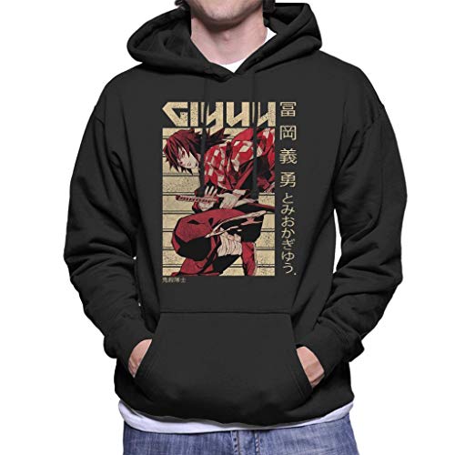 Cloud City 7 Giyu Tomioka Kanji Men's Hooded Sweatshirt Black