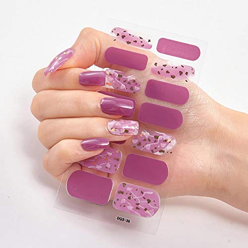 Phoneix 2pcs Nail Art Stickers Glitter Gradient Color Nail Stickers Waterproof Nail Art Stickers DIY Self-Adhesive Nail Art Decoration RDQ3-39