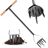 Garden Hand Tiller, 34.6 Inch Garden Claw Twist Tiller Cultivator, Garden Tools with 5.3 Inch Sharp Claw and Non-Slip Comfort Grip, Hand Tiller Garden Claw for Loosening Soil on Farms, Parks