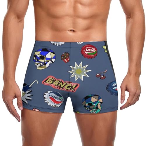 Short de bain homme avec motif crâne idéal pour les vacances à la mer