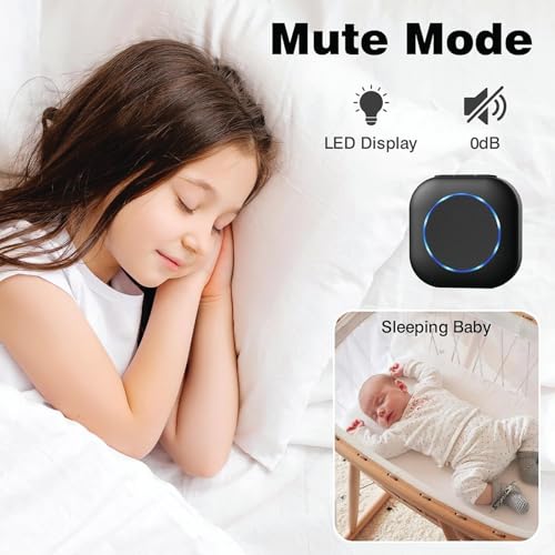 Image of Wireless Door Bell Kits for Home and Office, Small Calling Bell for Office, Upto 1000 Feet Range with 36 Melodies Chimes, LED Flash, 3 Level Volume Doorbell Alarm (Transmitter & Receiver)