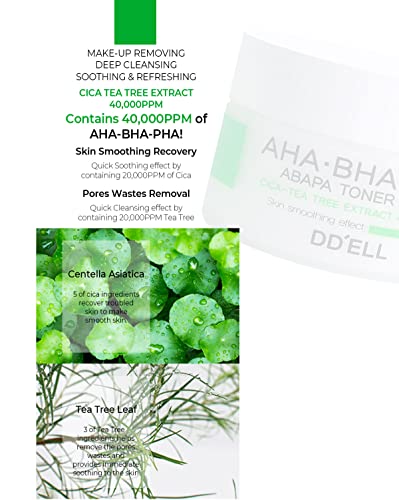 [Dd’ell] Toner Pad | Aha Bha Pha | Exfoliating Cica 20,000Ppm+ Tamanu 20,000Ppm Peeling & Pore-Tightening & Deep Hydrating Skin Extract 5.07 Fl. Oz. | Cruelty-Free, Alcohol-Free, Paraben-Free #TOP6