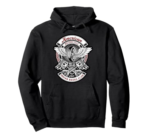 American Motorcycle Indian Bikers Club Moto Biker Sweat à Capuche