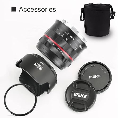 Image of Meike 50mm F1.7 E-Mount Full Frame Manual Focus Large Aperture Lens for Sony E-Mount Cameras A7III A9 A7RIII NEX 3 NEX 3N NEX 5 NEX 5T NEX 5R NEX 6 7 A5000 A5100 A6000 A6100 A6300 A6500