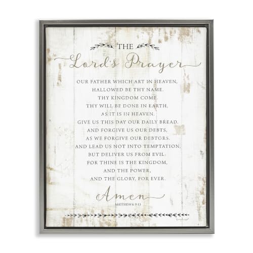 Rustic Prayer Herringbone Faith, 17 x 21 Inch Canvas in Floater Frame
