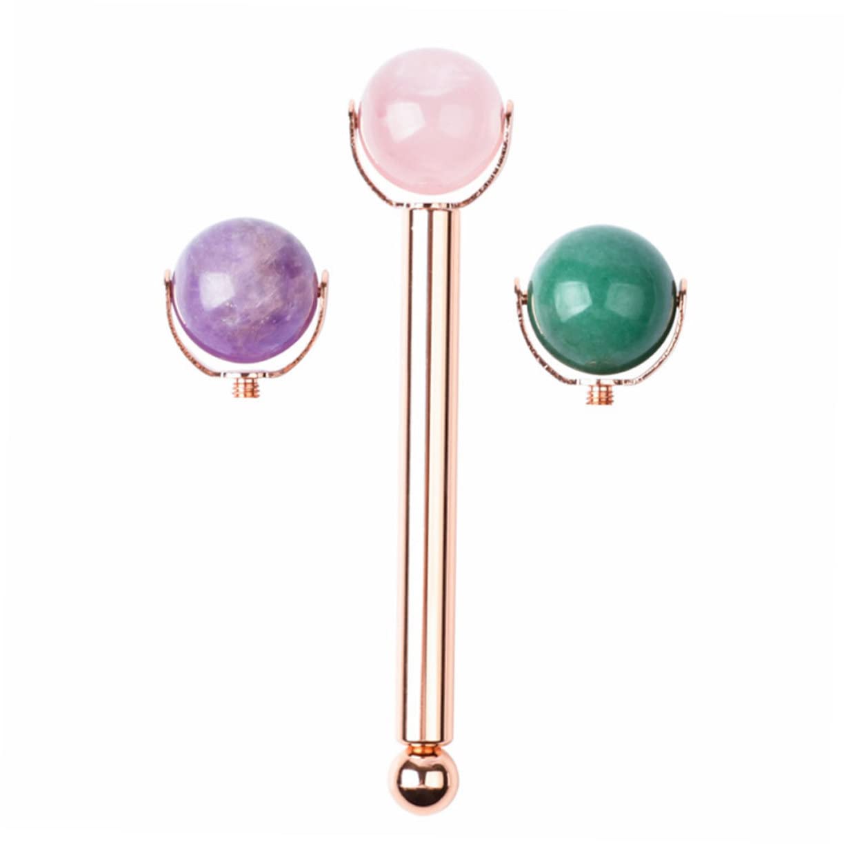 FRCOLOR Lot De 3 Rouleaux De Massage Pour Le Visage Entraînement Musculaire Beauté Soins De La Peau De Jade Anti-gonflements