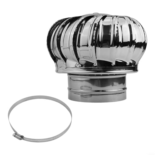 EffiFish Capot de cheminée rotatif en acier inoxydable - Bouchon anti-courant d'air - Pour tuyaux de ventilation et extraction d'air (Ø 150 mm)