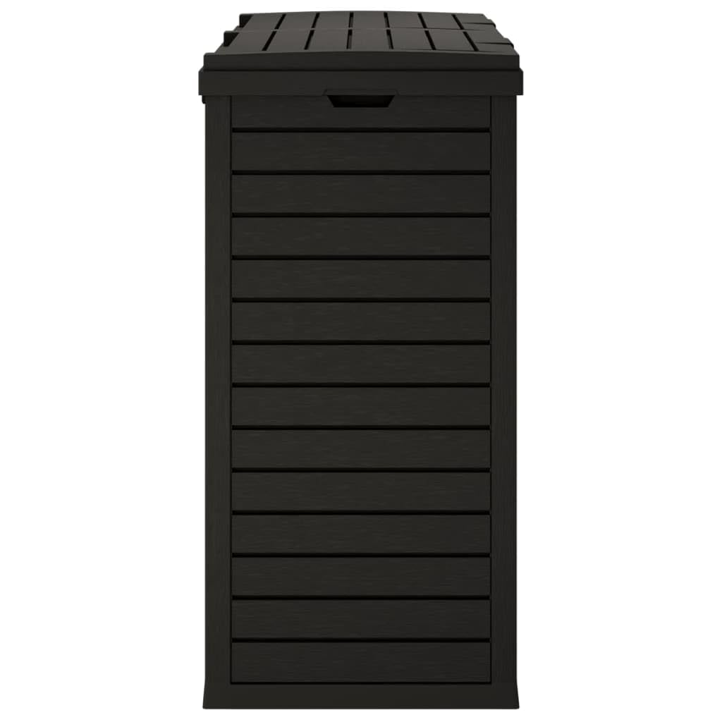 vidaXL Poubelle d'Extérieur, Bac à ordures avec Double Couvercle, Poubelle avec 2 Seaux Parc Jardin Terrasse Patio, Noir Polypropylène