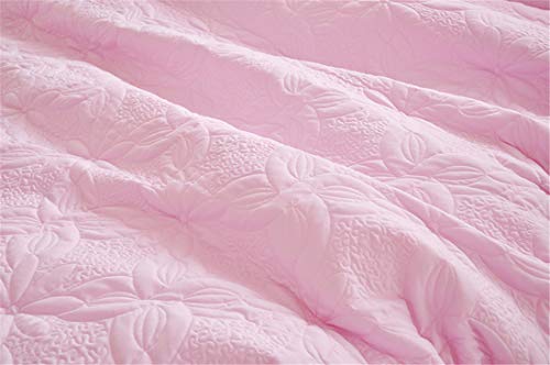 Lotus Karen Pink Girls Quilt Bedding Sets - Romantic Lace Bed Coverlet Set For Girls - Cute Ruffles Girls Quilting Bedspread(1Duvet Cover/1Bed Skirt/2Pillowcases) - Microfiber Polyester Twin Size #TOP4