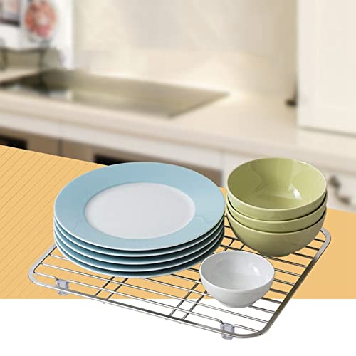 Cestello scolapasta in acciaio inox per lavello scolapiatti multifunzione da cucina frutta verdura piatto scolapiatti griglia di protezione per lavello da cucina per cucina domestica/argento