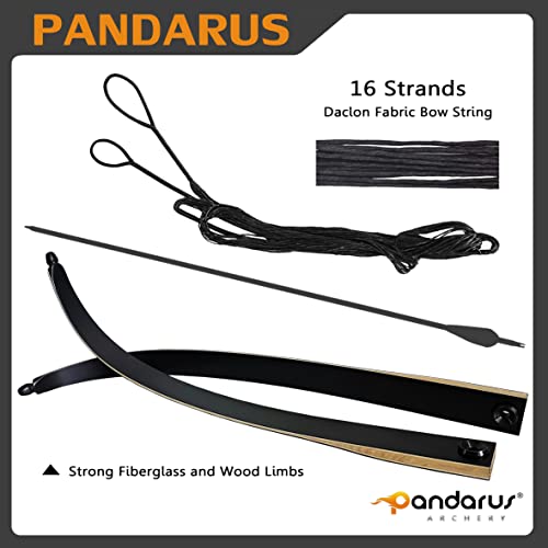 Pandarus Wooden Takedown Recurve Bow 62" Right Handed For Outdoor Training Practice Recurve Bow For Adult & Youth Beginner (50Lbs, Left Hand) #TOP4