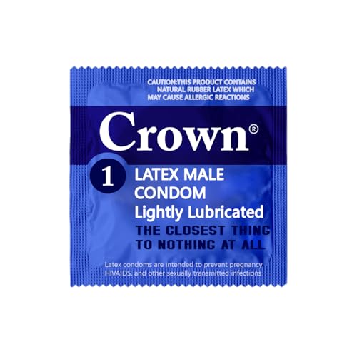 Crown Condoms — 500 Count — Lubricated Latex Condoms — 500 Count