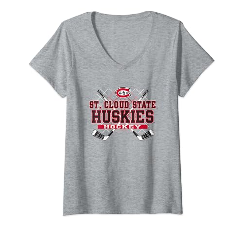 St. Cloud State Huskies Hockey Sticks Officially Licensed V-Neck T-Shirt