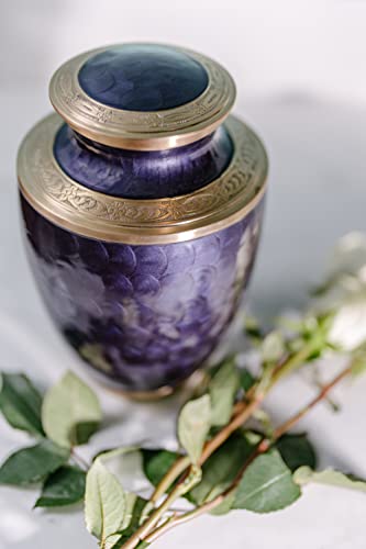 Image of Cremation Urn for Human Ashes - Adult Brass Urn for Men or Women up to 200lbs - Handcrafted Memorial Burial Urn - Suitable for Funeral or Display
