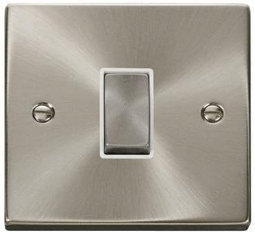 Click Deco VPSC411WH Single Light Switch Satin Chrome