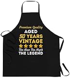 Vintage 50 Years Man Men Brother 50th Birthday Since 1971 1972 Aprons Black - 1Size fits all Men Wom