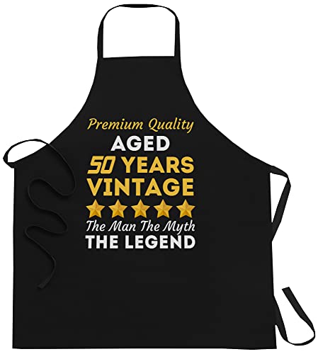 Vintage 50 Years Man Men Brother 50Th Birthday Since 1971 1972 Aprons Black - 1Size Fits All Men Women Apron Kitchen #TOP4
