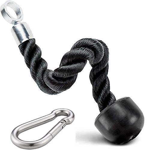 Vitality Zone Imported Heavy Duty Single Tricep Rope Handle with Safety Lock | Multi Exercise | Pull Down/Extension | Gym Cable Machine Attachment Black-image-17