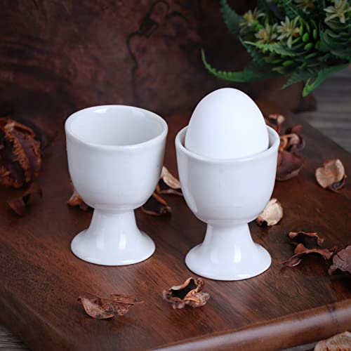 Soft Boiled Egg Holder | Ceramic Egg Cup Set | Ceramic Egg Holder Pottery Housewarming Gift Set Of 2 (White) #TOP4