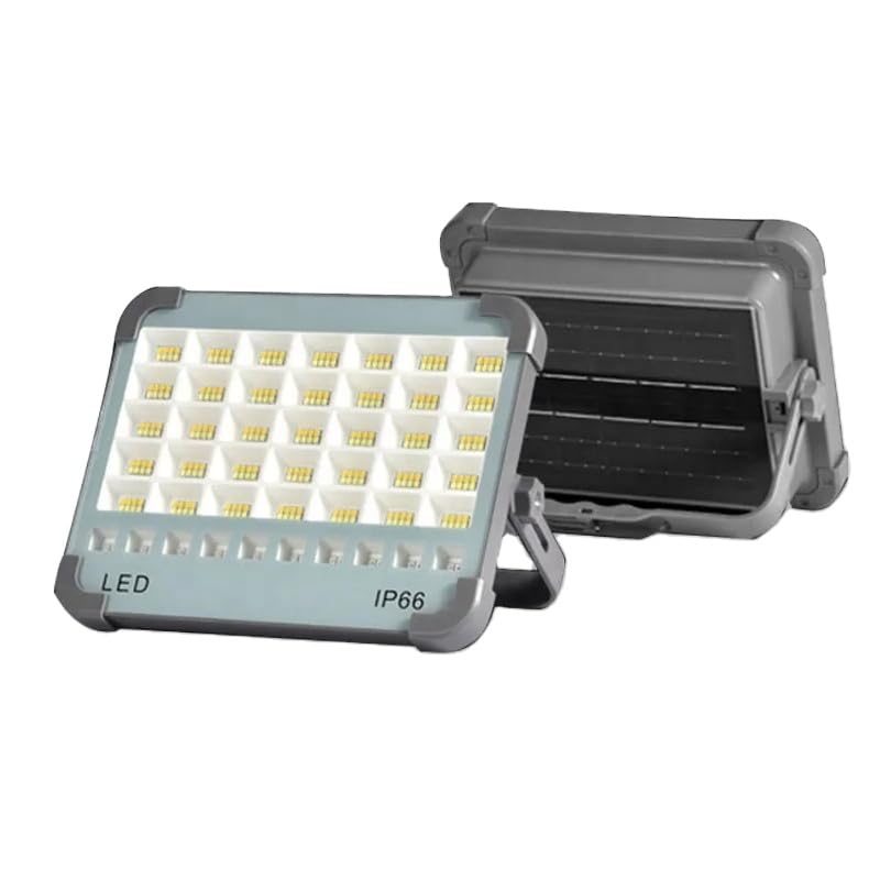 murcy 50w portable solar led work light – 5000 lumens rechargeable floodlight with 4400mah battery, usb & solar charging, waterproof, anti-fall – outdoor, worksite & camping use