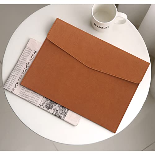 FYY Pasta de arquivos, couro PU, suporte de documentos A4, organizador de arquivos, envelope, cartei