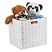 Relaxdays Kosz do przechowywania, kwadratowy kosz PP do łazienki i pokoju dziecięcego, kosz regałowy, pleciony, 31 x 32 x 30 cm, biały, 1 sztuka