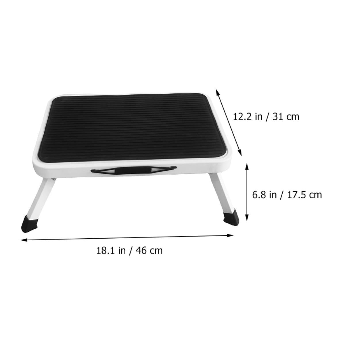 GALPADA Taburete de Escalón Plegable Portátil para Adultos Estructura de Hierro y Superficie de Goma Antideslizante Adecuado para Interiores y Exteriores