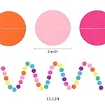 RUBFAC 5pcs Colorful Paper Garland Party Decorations Circle Dots Hanging Rainbow Decorations for Birthday Wedding Baby Shower Classroom Candyland Streamers Party Supplies (66ft) - Image 2