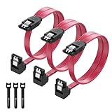 Cable Matters 3本セッ 6Gbps SATA ケーブル - 45cm（L型）、SSDとHDDシリアル ATA3 ケーブル、 SATA 3コード、結束バンド付き、レッド