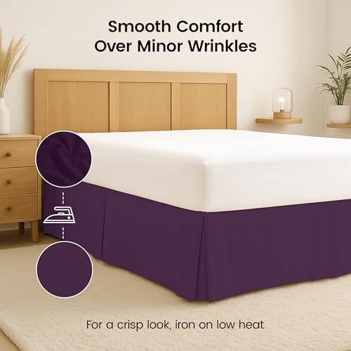 image for Utopia Bedding Queen Bed Skirt - Soft Quadruple Pleated Ruffle - Easy 