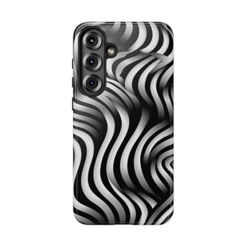 Coque Samsung S25 Plus design ondulé noir et blanc pour sublimer votre style urbain