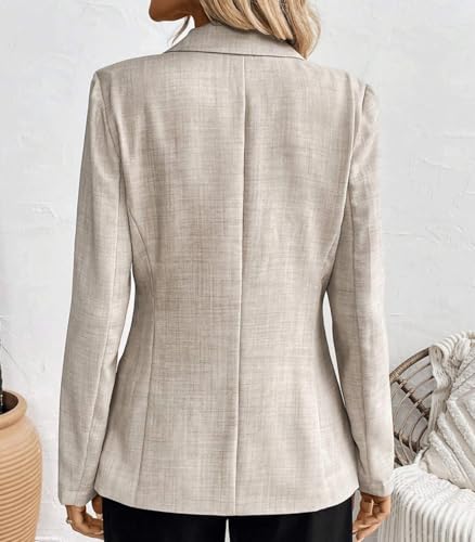 INVACHI Women's Blazer Casual Summer Office Work Suita Jacket Singe Button Notch Lapel Blazer with Pockets4