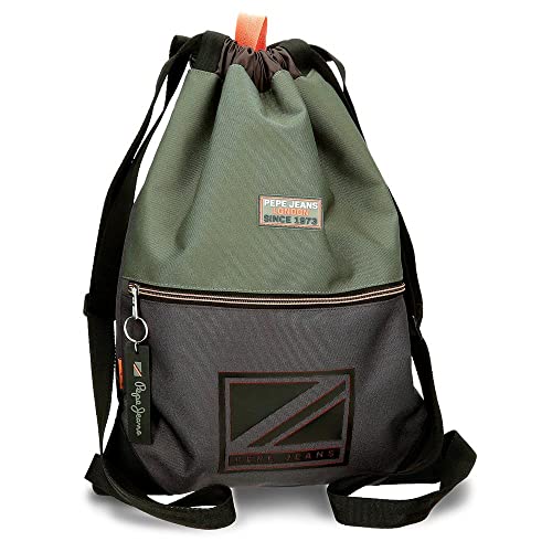 Pepe Jeans Cody Mochila Saco Con Cremallera Negro 35x46 cms Poliéster