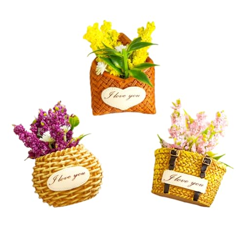 Imanes Decorativos Forma Flor Set x3 Resina Amarillo miniatura 1