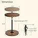 Asgolion Round Small Side Table, Adjustable-Height Drink Table, Pedestal Martini Stand, Weighted Base Cocktail Table Accent Nightstand for Living Room, Bedroom, Bathroom, Office, Walnut