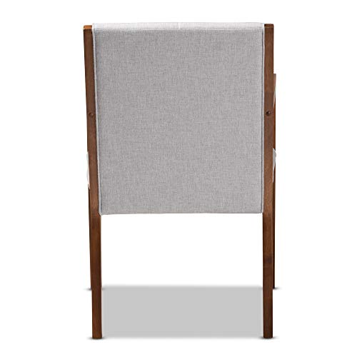 Baxton Studio Chairs, Greyish Beige/Walnut Brown #TOP5