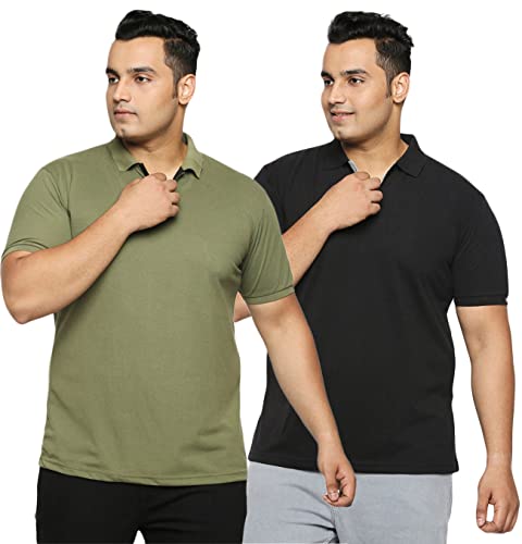 Image of Wear Your Opinion Men's Plus Size Half Sleeve Polo T-Shirt Combo (Set of 2)