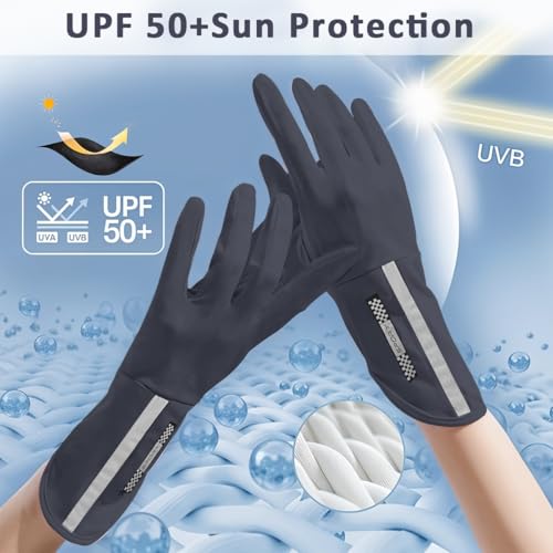 Image of PALAY Summer Hand Gloves for Sun Protection Gloves for Women Men UV Protection, UPF 50+ Ice Silk, Touch Screen, with Wrist Extension